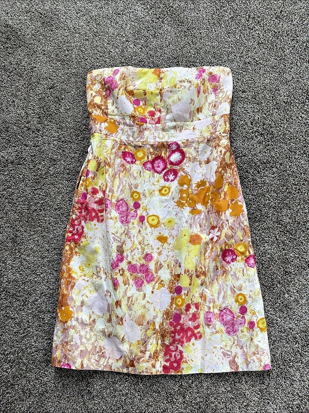 J.CREW Floral Strapless Mini Dress Size 4 Womens Like New